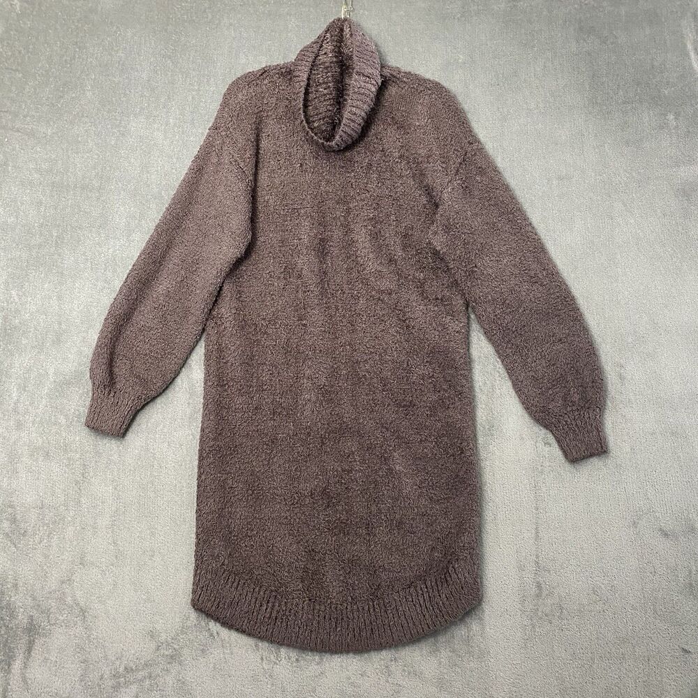 All Worthy Sweater Dress Large‎ Midi-Knee Fuzzy Brown Womens Hunter McGrady QVC